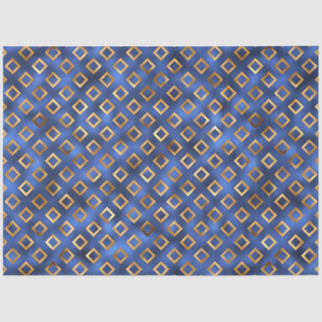 Papier Mousseline Luxe Blue et Gold Series Design 18 (Recto)