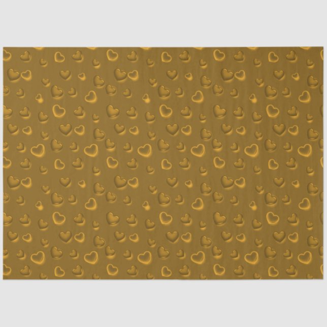 Papier Mousseline Luxe Moderne Elegant Parties scintillant Gold Hear (Recto)