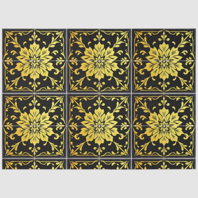 Papier Mousseline Luxe Moderne Elégante Collection Florale (Recto)