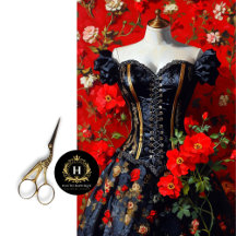 Luxe noir gothique en corse Mannequin rouge Floral