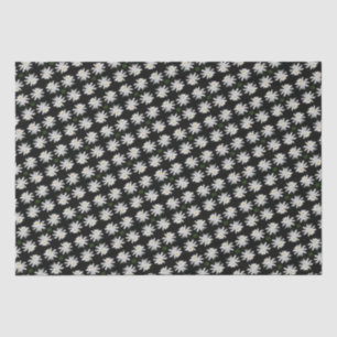 Papier Mousseline Lys d'eau blanche avec Arrière - plan noir - Flora