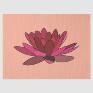 Papier Mousseline Lys d'eau rose rouge