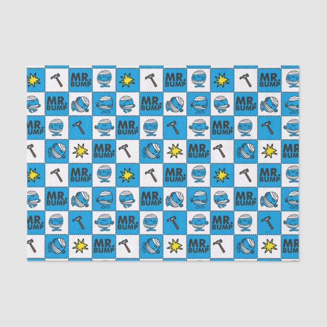 Papier Mousseline M. Bump | Mosaïque En Motif Bleu (Recto)