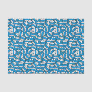 Papier Mousseline M. Bump Motif de confusion bleu