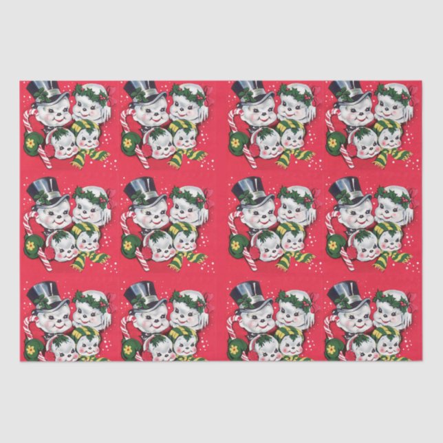 Papier Mousseline M. et Mme Bonhomme de neige et Snowkids   (Recto)