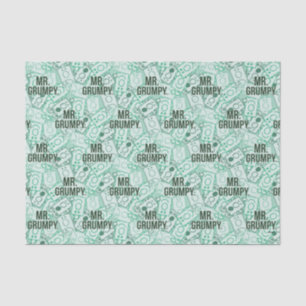 Papier Mousseline M. Grumpy Nom vert et Motif de caractères