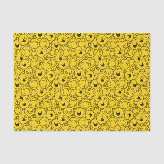 Papier Mousseline M. Happy | Motif de lot de sourires jaunes (Recto)
