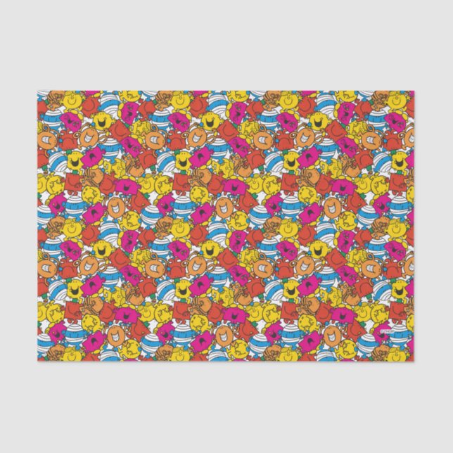 Papier Mousseline M. Men & Little Miss | Visages souriants lumineux (Recto)