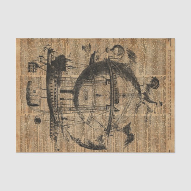 Papier Mousseline Machine de vol victorienne de Steampunk (Recto)
