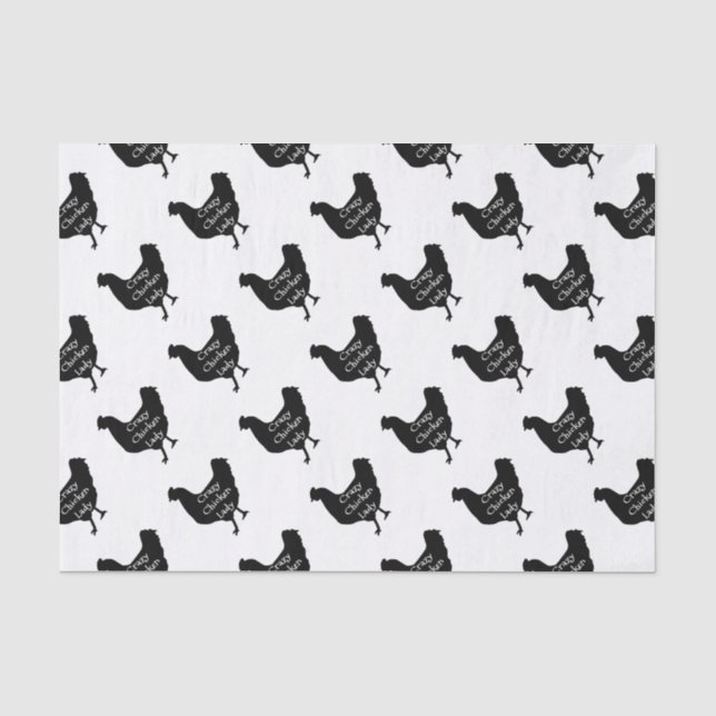 Papier Mousseline Madame folle mignonne Chicken Silhouette de poulet (Recto)