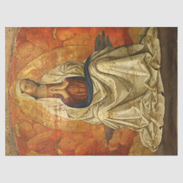Papier Mousseline Madonna à Gloria (Vierge Marie inscrite) (Recto)