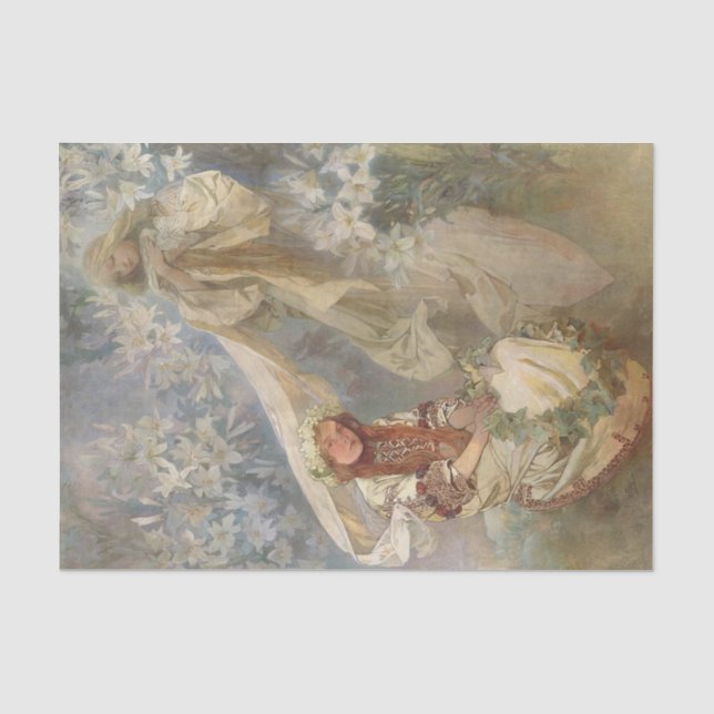 Papier Mousseline Madonna des Lilies par Alphonse Mucha (Recto)