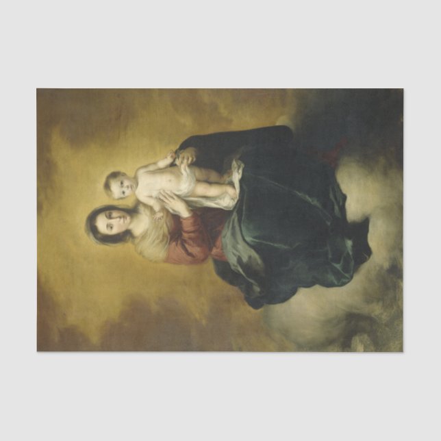 Papier Mousseline Madonna et l'enfant, Beaux-Arts Papier Tissu de No (Recto)