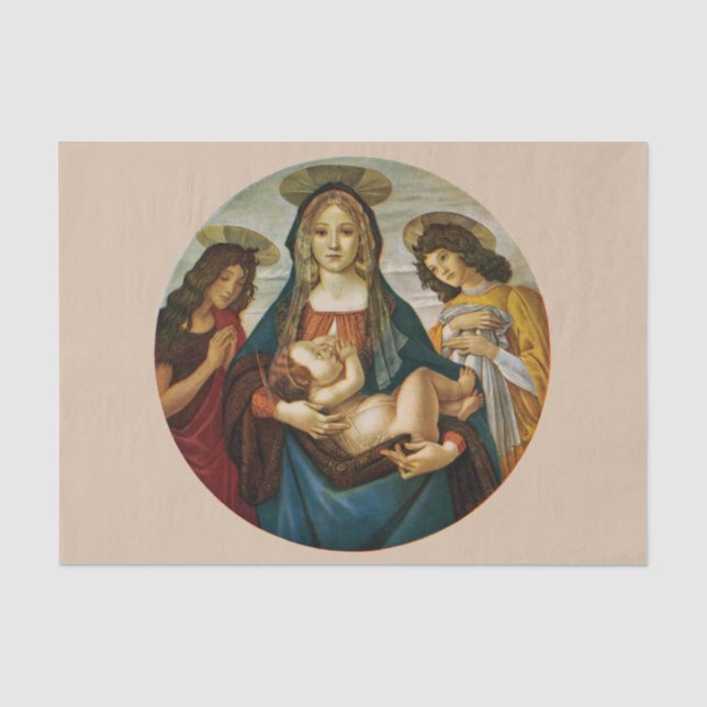 Papier Mousseline Madonna et l'enfant de Botticelli (Recto)