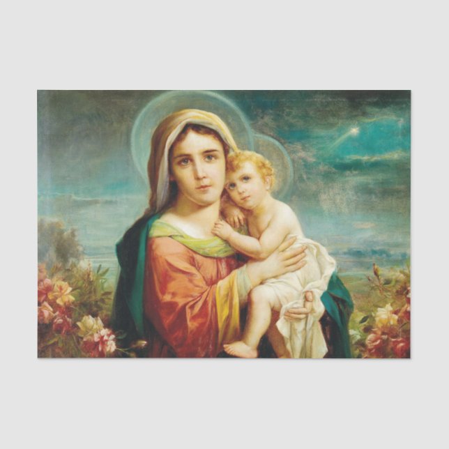 Papier Mousseline Madonna et l'enfant par Hans Zatzka (Recto)