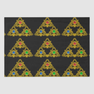 PAPIER MOUSSELINE MAGIQUE ELFIQUE TALISMAN, TRIANGLE D'OR NOIR, STON
