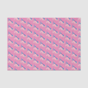 Papier Mousseline Magique Pink Purple Horn Unicorn Cheval Mythique