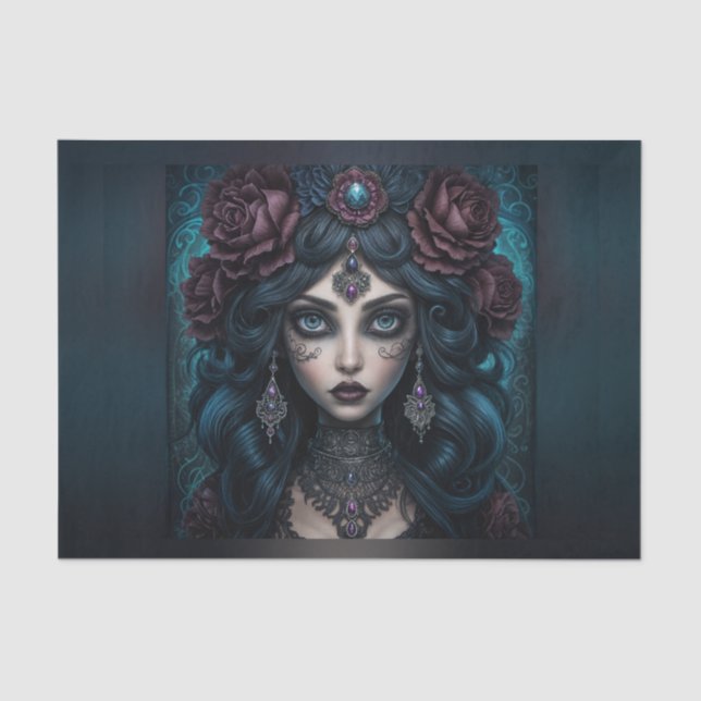 Papier Mousseline Magnifique Teller Gitan Fortune Femme Découpage (Recto)