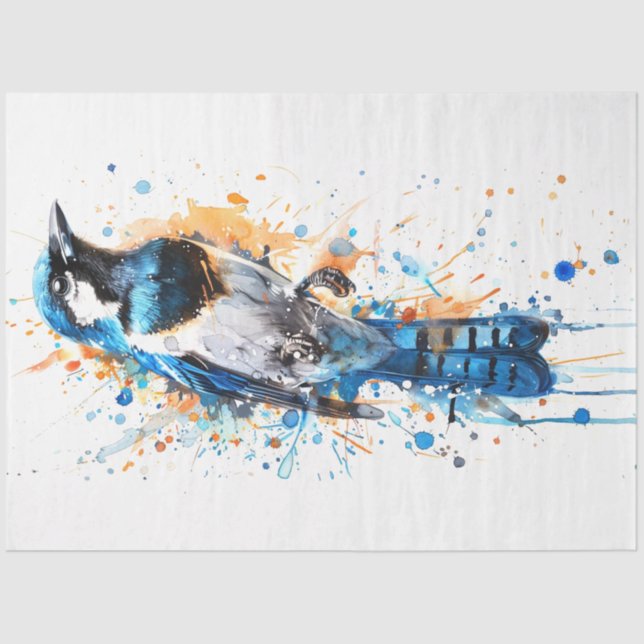 Papier Mousseline Magpie Bird Sienna Serenade Découpage (Recto)