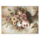 Maiden floral rose blanc, Découpage antique