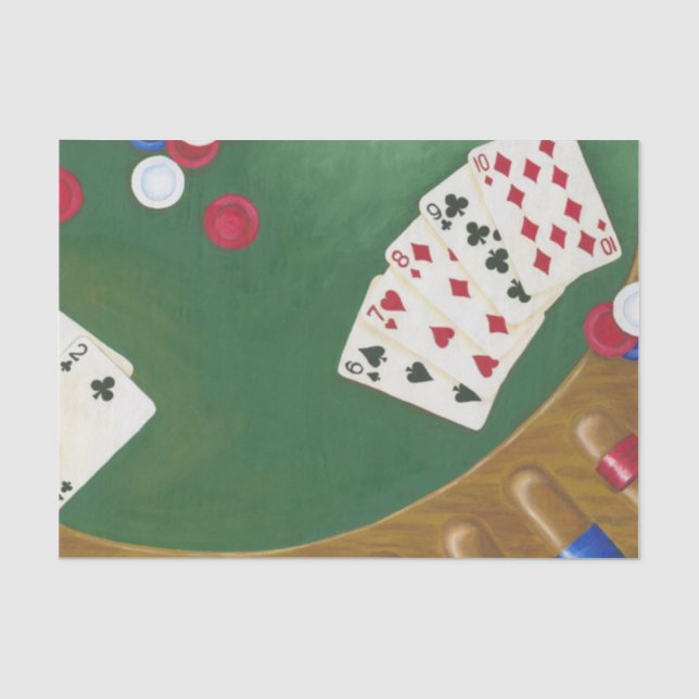 Papier Mousseline Main de poker de gain six à Dix (Recto)