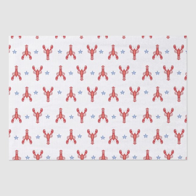 Papier Mousseline Maine Événement Homard Preppy Côté maritime (Recto)