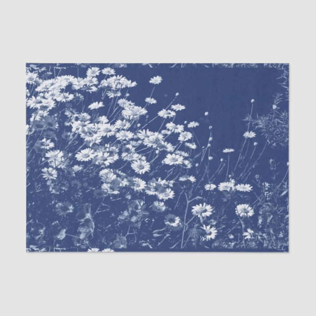 Papier Mousseline Maisières - Effet Cyanotype (Recto)