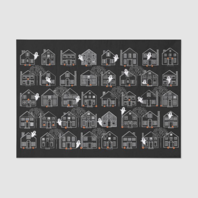 Papier Mousseline Maison hantée d'Halloween (Recto)