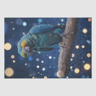 Papier Mousseline Majesté Bleue : La Macaw Bleue Sur Dreamy Blue Bok