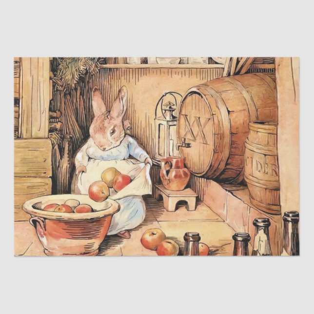 Papier Mousseline "Making Apple Cider" de Beatrix Potter (Recto)