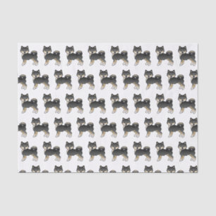 Papier Mousseline Malamute d'Alaska noir et feu Motif de chien migno