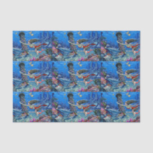 Papier Mousseline maman et bébé mermaid