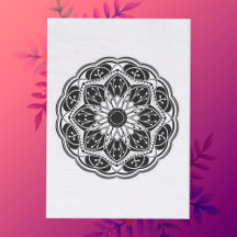 Mandala floral noir et blanc