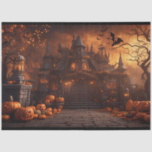 Papier Mousseline Manoir gothique Éffrayant Halloween Maison effraya
