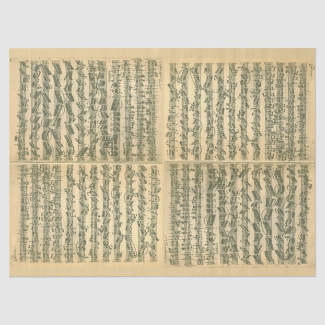 Papier Mousseline Manuscrit de Bach Chaconne pour le violon solo (Recto)