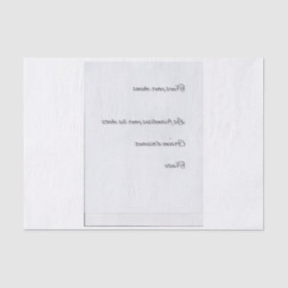 Papier Mousseline Manuscrit français renversé pour des festins