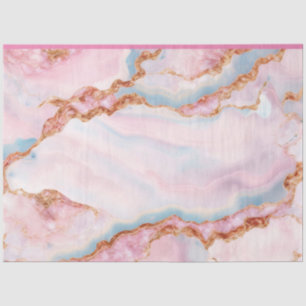 Papier Mousseline Marble Agate tendance Blue Rose Gold Collection