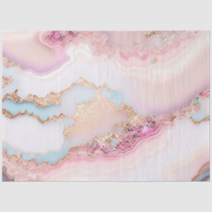 Papier Mousseline Marbre Agate Populaire Blue Rose Gold Collection