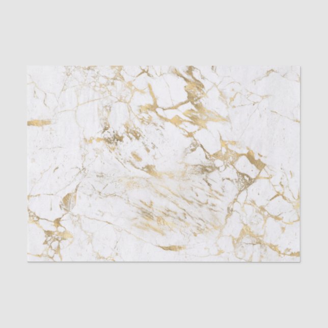 Papier Mousseline Marbre blanc et or (Recto)