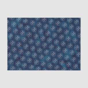 Papier Mousseline Marbré bleu foncé ajouter logo emballage d'entrepr