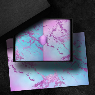 Papier Mousseline Marbre Élégant   Ombré Violet Pourpre Bleu Glamour