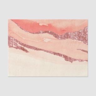 Papier Mousseline Marbre et Parties scintillant or rose