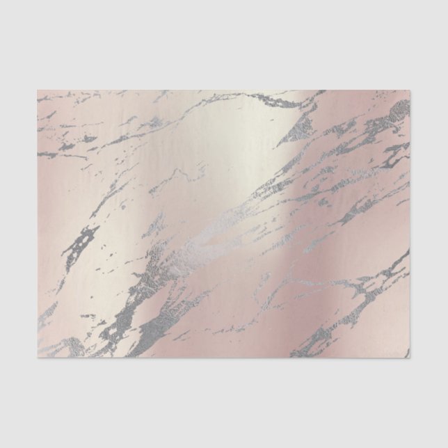 Papier Mousseline Marbre gris rose rose or métal argent (Recto)
