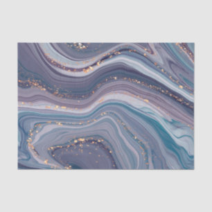 Papier Mousseline Marbre liquide violet et gris