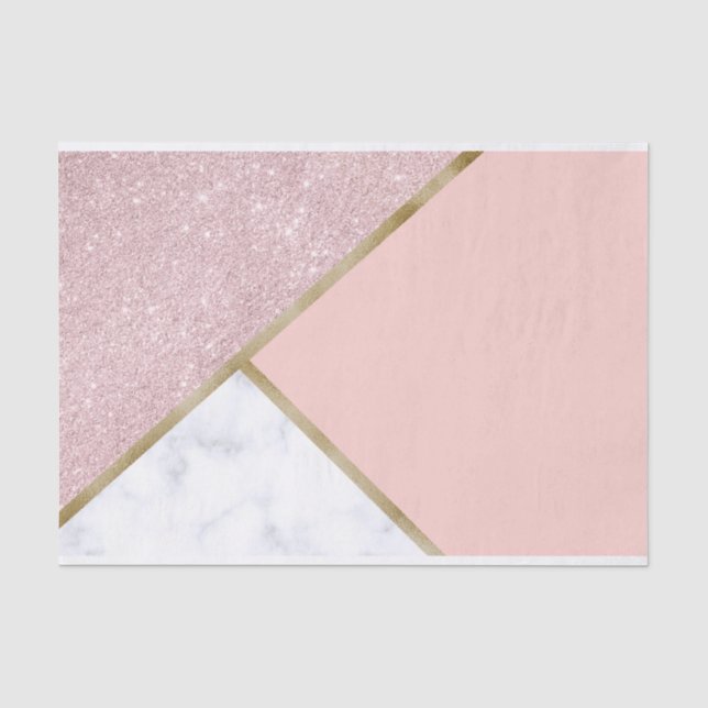 Papier Mousseline Marbre rose géométrique élégant de blanc de (Recto)