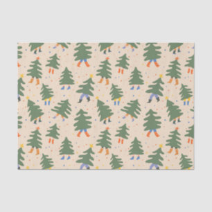Papier Mousseline Marche Whimsical Motif des arbres de Noël