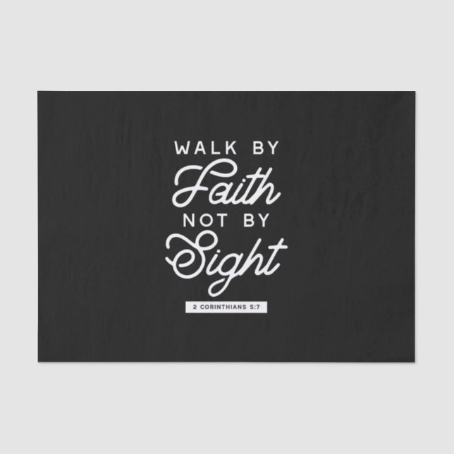 Papier Mousseline "Marcher par la foi" Bible Verse Typographie Desig (Recto)