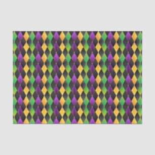 Papier Mousseline Mardi Gras de couleurs complexes Jacquard diamant