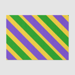Papier Mousseline Mardi Gras Diagonal Stripes Couleurs