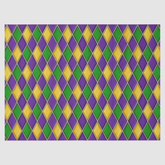 Papier Mousseline Mardi Gras Diamonds Arlequin Motif d'impression (Recto)